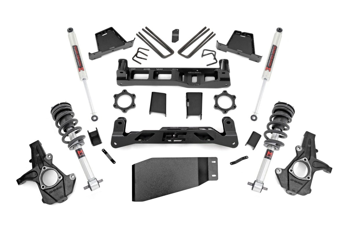 GMC Sierra 1500 Suspension Lift Kit - Front + Rear - Rough Country - M1 Struts/M1 - '07-'13